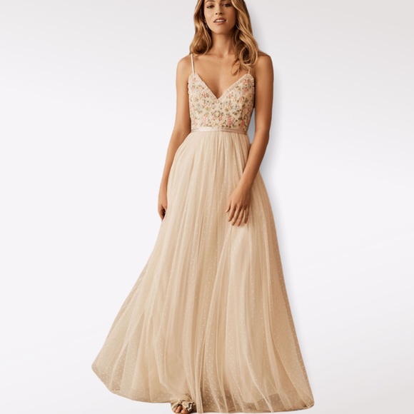 Needle & Thread x BHLDN Emma Ditsy Bodice Cami 8/M Embroidered Tulle Prom Formal - Picture 4 of 15
